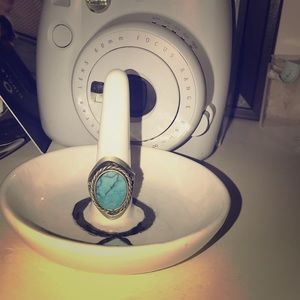 Turquoise stone oval ring